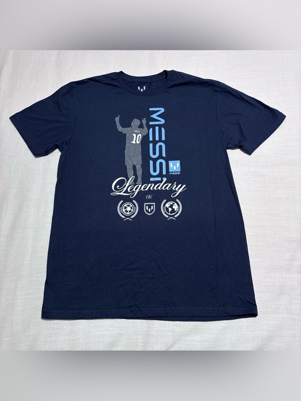 Men’s Lionel Messi Collection Legendary Graphic Tee | Navy Blue | Size Medium